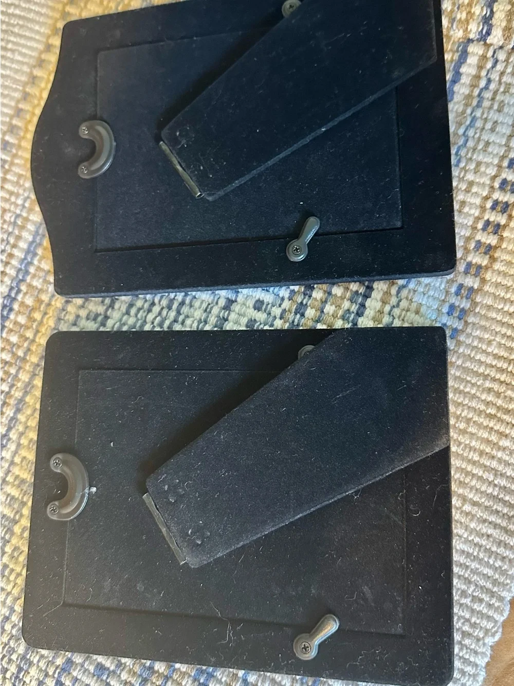 Vintage Brass-Tone Picture Frame Set of 6/ Black Velvet Backs/ Art Deco See Des.